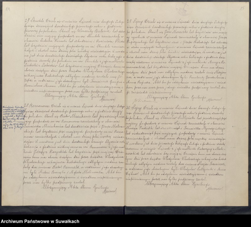 Obraz 10 z jednostki "[Księga akt urodzeń, małżeństw i zgonów parafii rzymskokatolickiej w Sejnach z 1921 roku]"