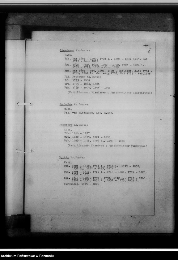 Obraz 9 z jednostki "Zugangsverzeichnis des Kirchenbuch-Magazins [na terenie tak zwanego Kraju Warty]"