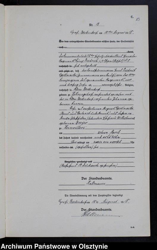 image.from.unit.number "Sterbe-Neben-Register Nr 1 - 25"