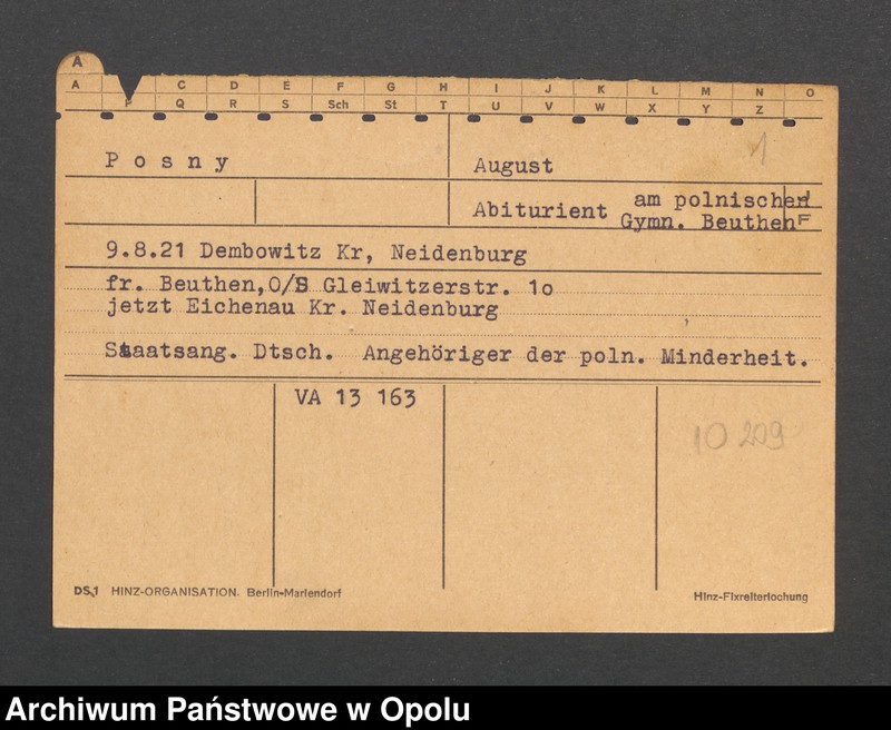 Obraz 3 z jednostki "[Posny August, ur. 9.8.1921 Dembowitz]"