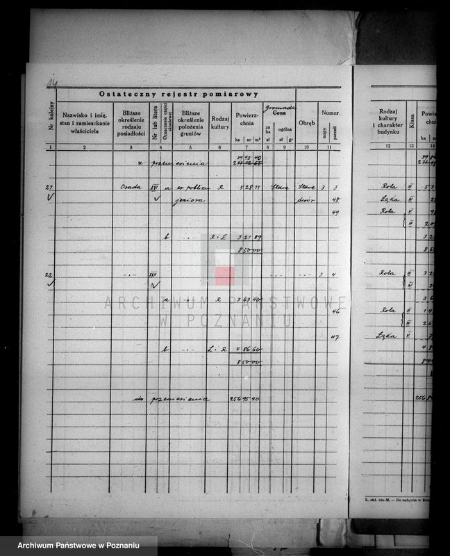 Obraz 18 z jednostki "Ostateczny rejestr pomiarowy majątku Stare powiatu wyrzyskiego"