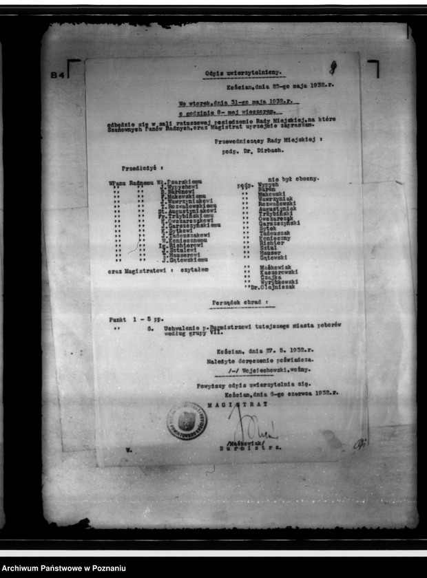 Obraz 12 z jednostki "Członkowie magistratu i radni miasta Kościana"