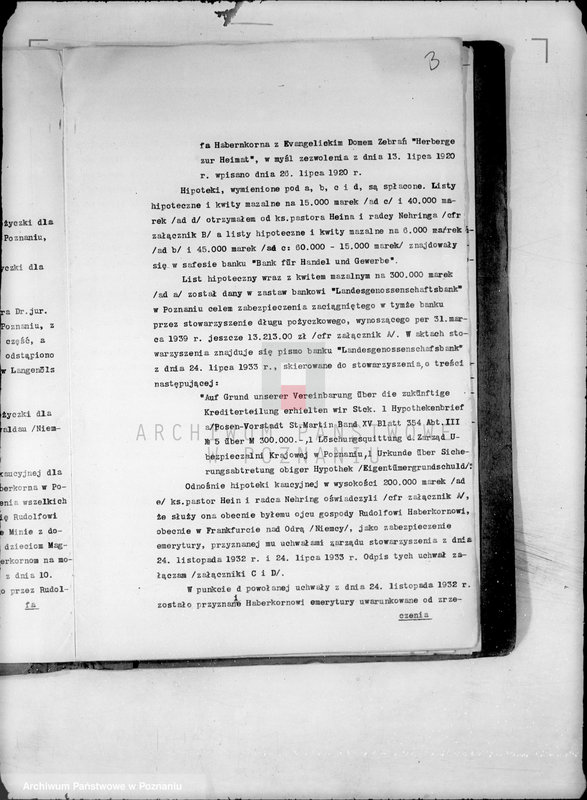 Obraz 7 z jednostki "Evangelisches Vereinhaus,,Herberge zur Heimat" w likwidacji, Obrót w Banku Gospodarstwa Krajowego"