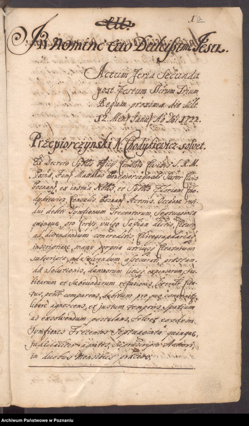 Obraz 5 z jednostki "Acta spectabilis officii consularis civitatis SR.Mtis Posnaniae ...sub notariatu Stanislai Gąsawski SR.Mtis secretari ac officii praesentis notarii"