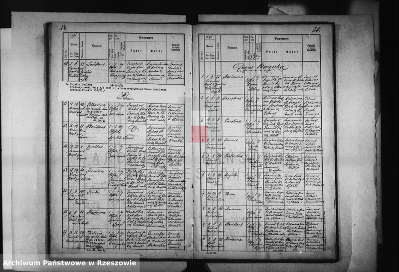 image.from.unit.number "Księga zapowiedzi , małżeństw , urodzeń i zgonów - Połomia, Baryczka, Glinik Charzewski, Glinik Zaborowski, Piekarówka i Wyżne za 1891 rok"