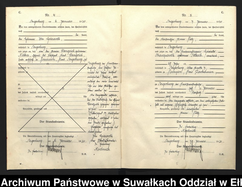 image.from.unit.number "C2. Sterbe - Register (Neben - Register) Standesamt Angerburg Ostpr. einschl. der Standesamtsbezirk Gross Strengeln, Kehlen und Prinowen"