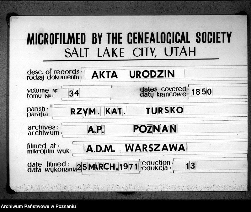 image.from.team "Akta stanu cywilnego Parafii Rzymskokatolickiej Tursko (pow. pleszewski)"