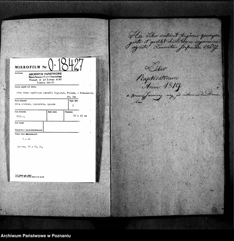 Obraz 3 z jednostki "Duplikat libri baptisatorum, copulatorum, mortuorum"