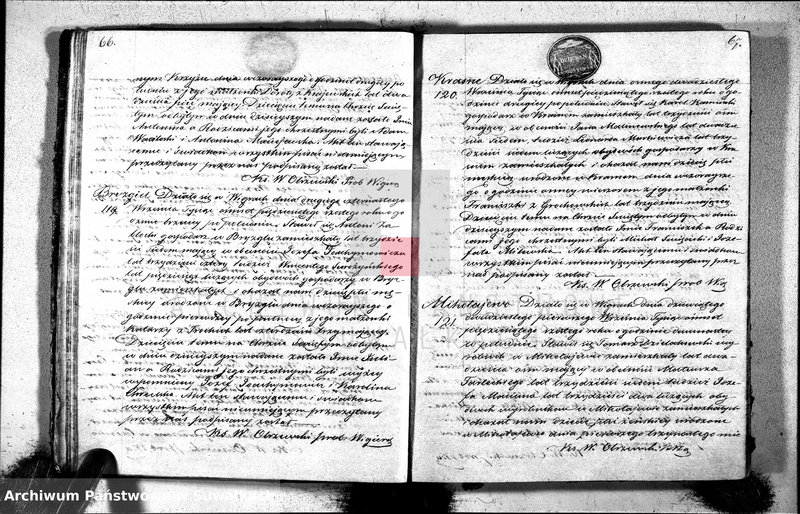 image.from.unit.number "Duplikat akt urodzonych, zaślubionych i zmarłych parafii wigierskiej z roku 1856"