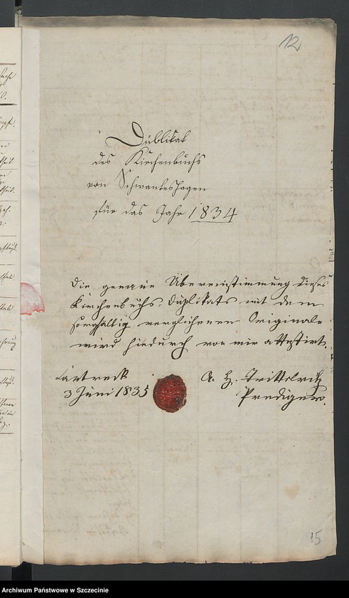 image.from.unit.number "Die Duplicate der Kirchenbücher: Kantreck, Schwanteschagen, Siegelkow, Glashütte, Bewerdick, Dischenhagen, Lüttmannshagen, Hammer, Honigkaten"