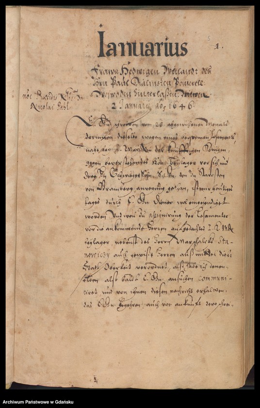 Obraz 5 z jednostki "Liber Missivarum in Anno Domini 1646. [Indeks adresatów]. Liber Missivarum in Anno Domini 1647. Index [adresatów]"