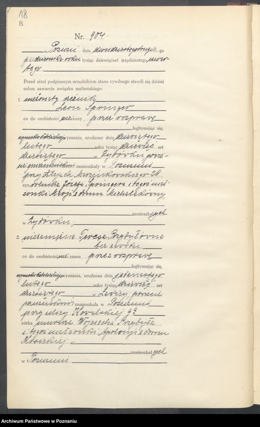 Obraz 20 z jednostki "Księga miejscowa małżeństw tom IV [Rejestr główny małżeństw]"
