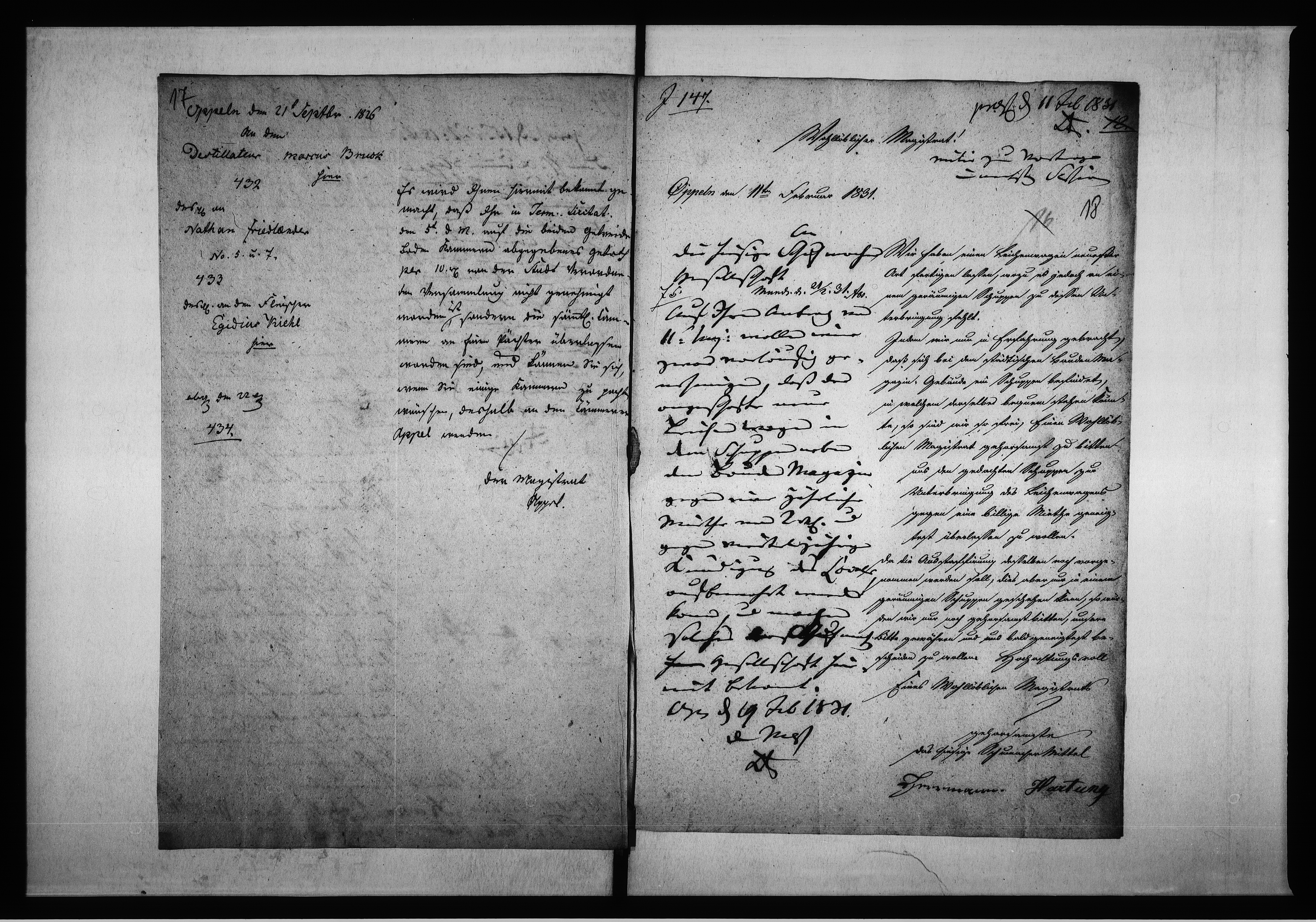 Obraz 17 z jednostki "Acta über die Verpachtung des neu erbauten Bauden und resp: Magazin Gebäudes Vol. I de anno 1828"