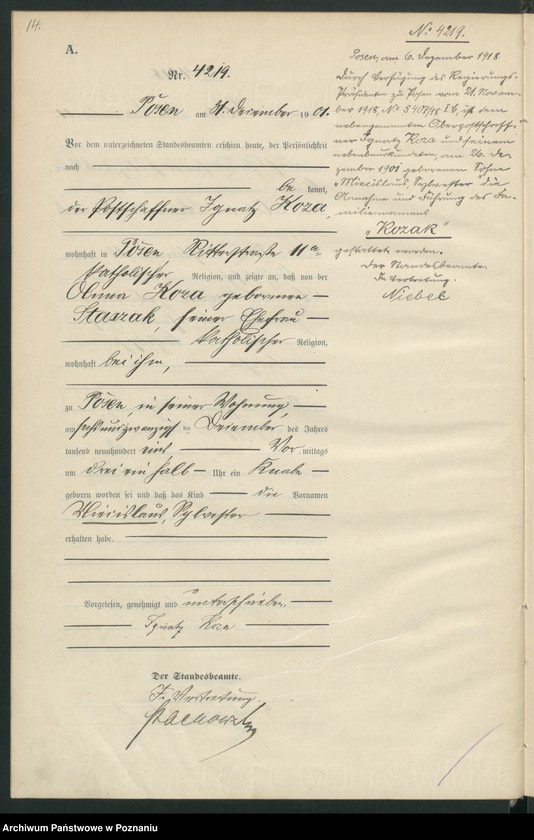 Obraz 17 z jednostki "[Księga urodzeń t. VIII]"