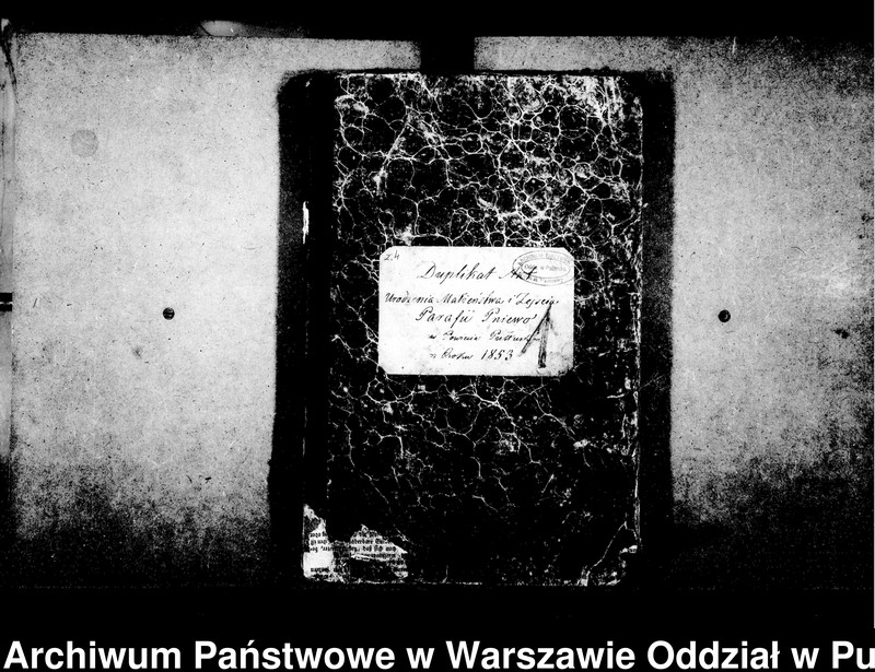 Obraz z zespołu "Akta stanu cywilnego Parafii Rzymskokatolickiej w Pniewie"