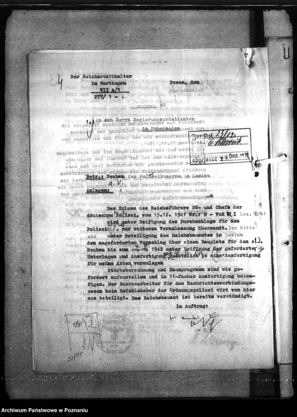 Obraz 12 z jednostki "Neubau - Polizeikaserne Leslau"