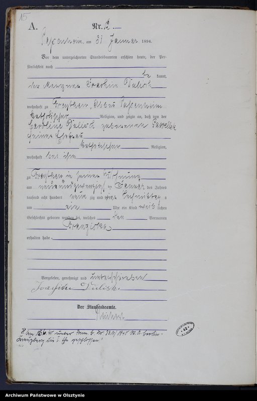 image.from.unit.number "Geburts-Haupt-Register Nr 1 - 78"