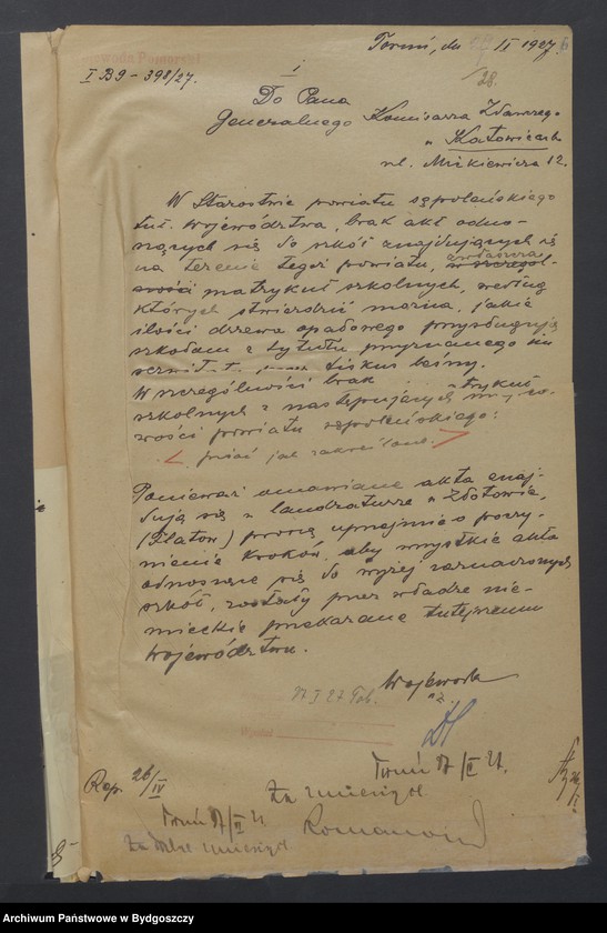 image.from.unit.number "Akta dotyczące układu z Niemcami w sprawie przekazywania akt [Układ polsko - niemiecki z dnia 22.12. 1926 r. o wydaniu akt]"
