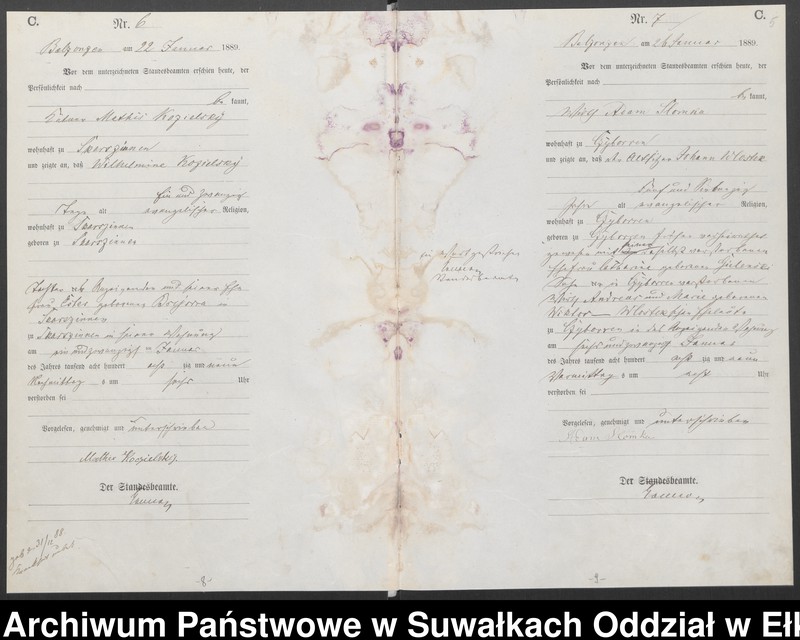 image.from.unit.number "Sterbe-Haupt-Register des Königlichen Preussischen Standes-Amtes Belzonzen Kreis Johannisburg"