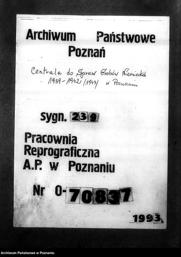 Obraz 1 z jednostki "Kreis Jarotschin (Jarocin). Zgłoszenia zmarłych i zaginionych miejscowych Niemców w 1939 roku"