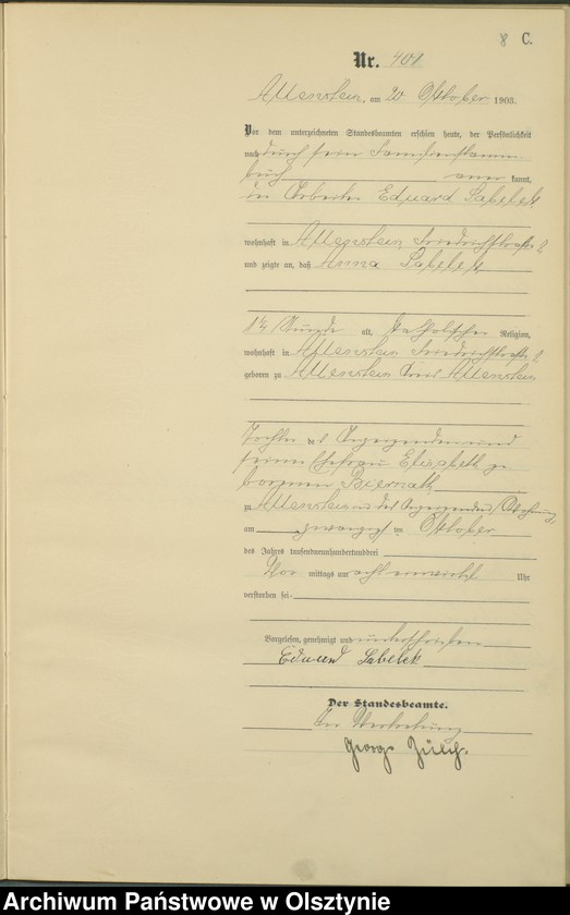 image.from.unit.number "Sterbe-Haupt-Register Tom II,Nr 396 - 488"