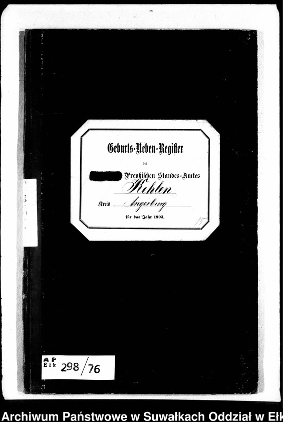 image.from.unit.number "Geburts-Neben-Register des Preussischen Standes-Amtes Kehlen Kreis Angerburg"