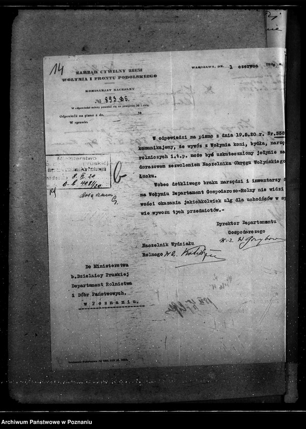 Obraz 19 z jednostki "Sprawy ogólno-administracyjne Układy i umowy graniczne rozporządzenia i zarządzenia"