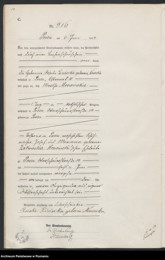 Obraz 15 z jednostki "Księga miejscowa zgonów tom III [Rejestr główny zgonów]"