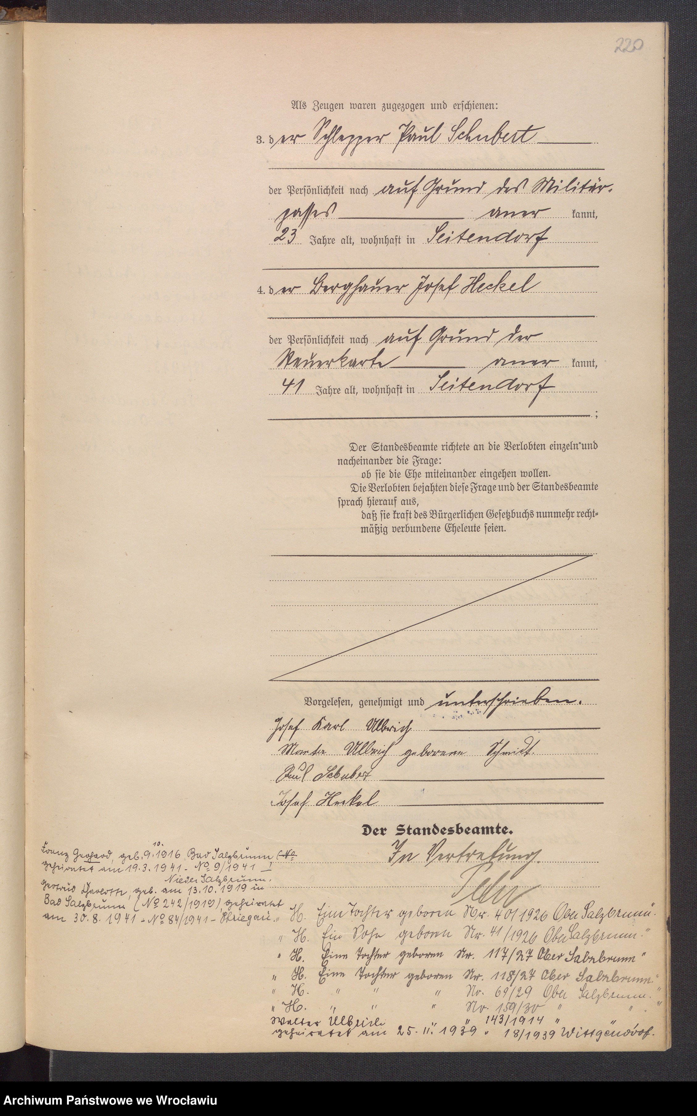 Skan z jednostki: Księga małżeństw USC w Szczawnie-Zdroju (Ober Salzbrunn) 1913