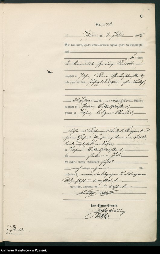 Obraz 9 z jednostki "Księga miejscowa zgonów tom III"