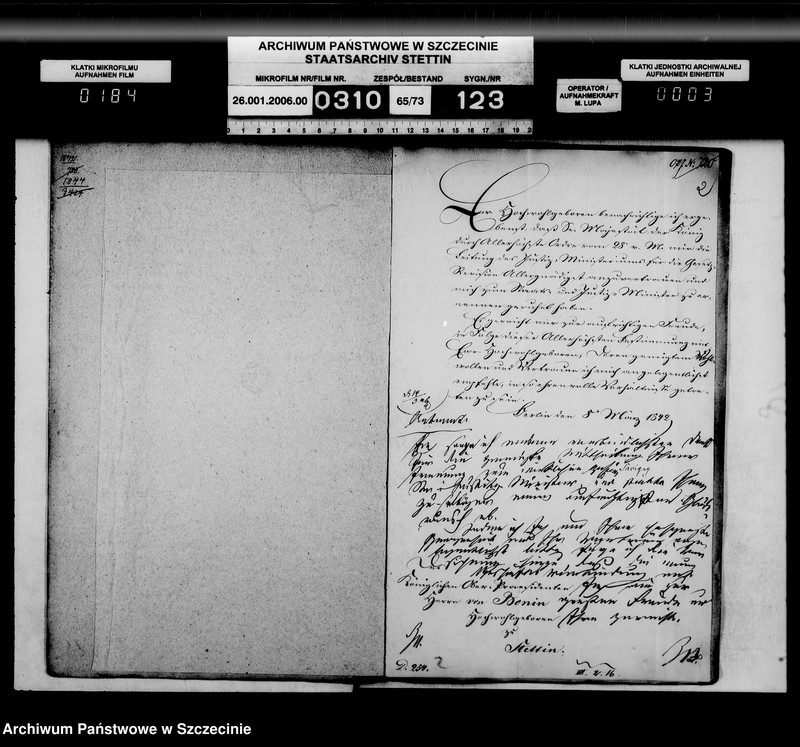 image.from.unit.number "Über die Verwaltung und Ressort-Verhältnisse der königlichen Ministerii der auswärtigen Angelegenheiten und Ernennung des Herrn Minister und Abteilungschefs für dieselbe"