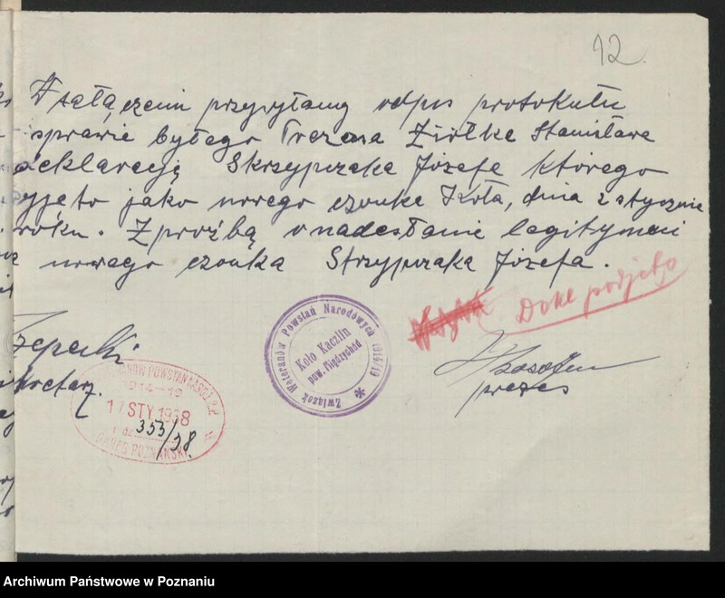 Obraz 18 z jednostki "Kaczlin, powiat Międzychód akta koła."