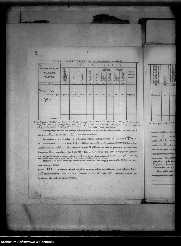 Obraz 6 z jednostki "wyłączenie z art. 5 ustawy o wykonaniu reformy rolnej we wsi Kazimierz Biskupi Białybród powiatu konińskiego"