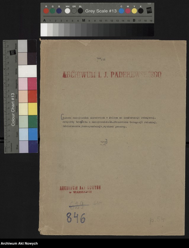 image.from.unit.number "Sprawa mniejszości narodowych w Polsce na Konferencji Pokojowej. Projekty traktatu o mniejszościach. Stanowisko Delegacji Polskiej. Oświadczenia, korespondencja, wycinek prasowy"
