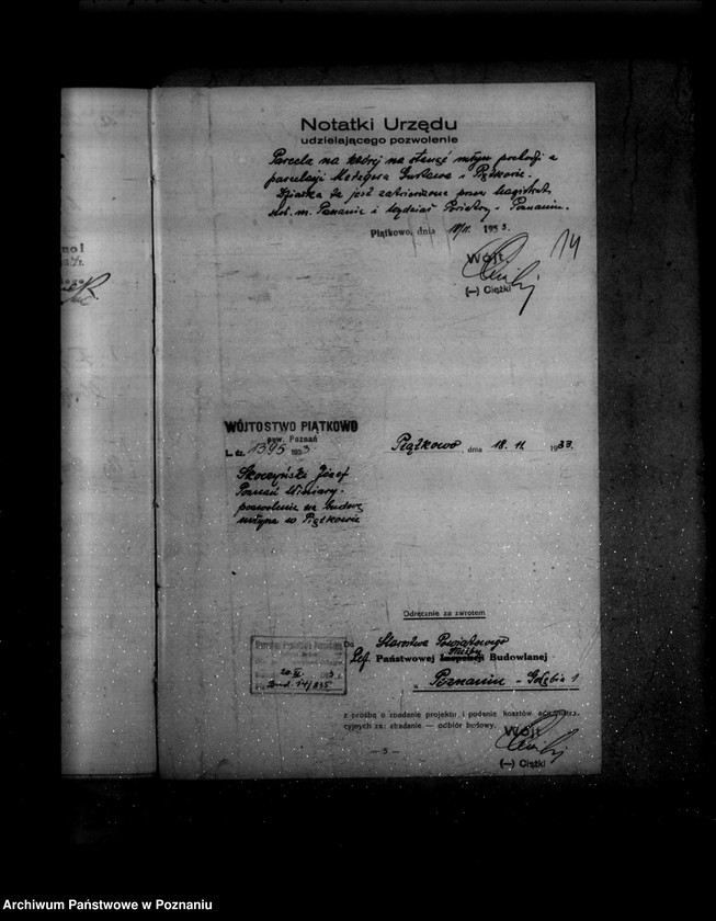 Obraz 19 z jednostki "Zatwierdzenie zakładu przemysłowego /młyna zbożowego/ J. Skoczyńskiego w Suchym lesie powiat poznański"