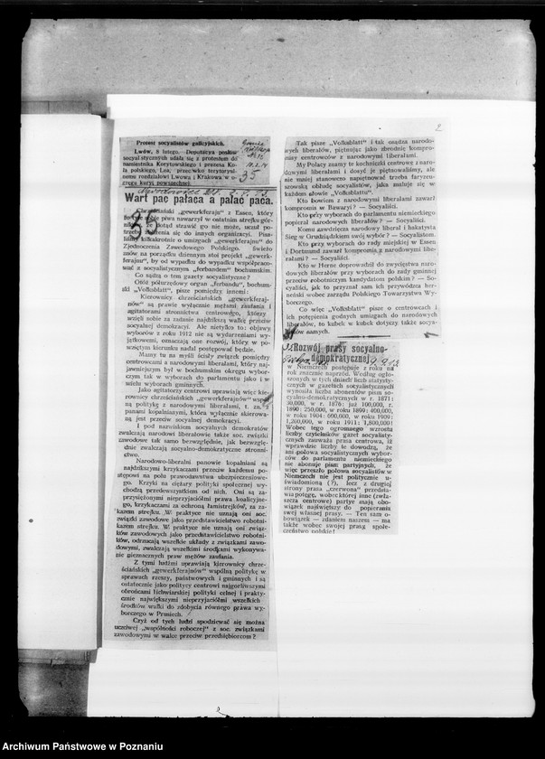 image.from.unit.number "Socjalizm - informacje, polemiki, dyskusje na łamach prasy na temat socjalizmu w Polsce. [Wycinki prasowe]"