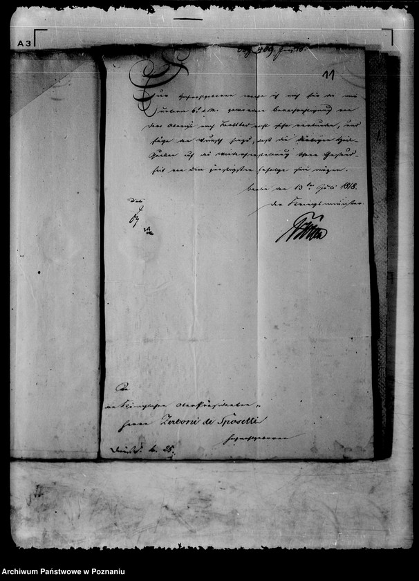 Obraz 16 z jednostki "Die dem Herrn Oberpräsidenten von Zerboni erteilten Urlaube."