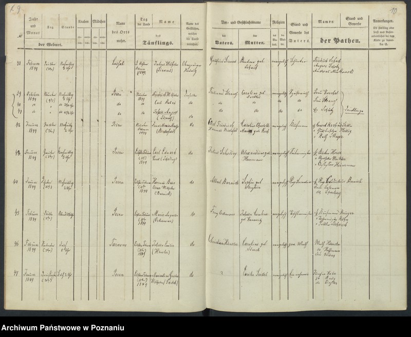 Obraz 8 z jednostki "[Akta urodzeń i chrztów, zapowiedzi i ślubów, zgonów i pogrzebów]"