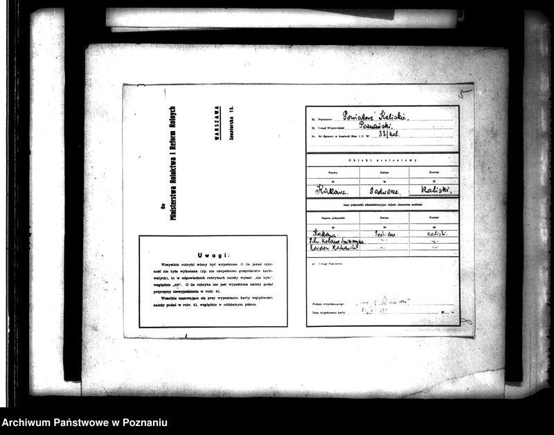 Obraz 12 z jednostki "/Scaleniowe/ karty sprawozdawcze i terenu powiatu kaliskiego"