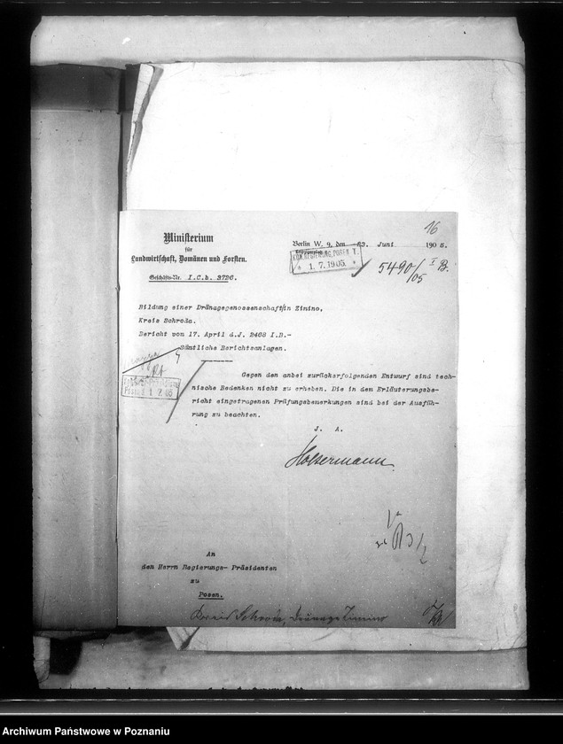 Obraz 19 z jednostki "Die Entwässerung einer Teiles der Germeinde und Gutsfeldmark Zimino im Kreise Schroda"