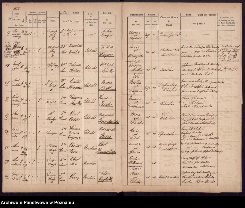 Obraz 13 z jednostki "[Akta urodzeń i chrztów, zgonów, ślubów]"