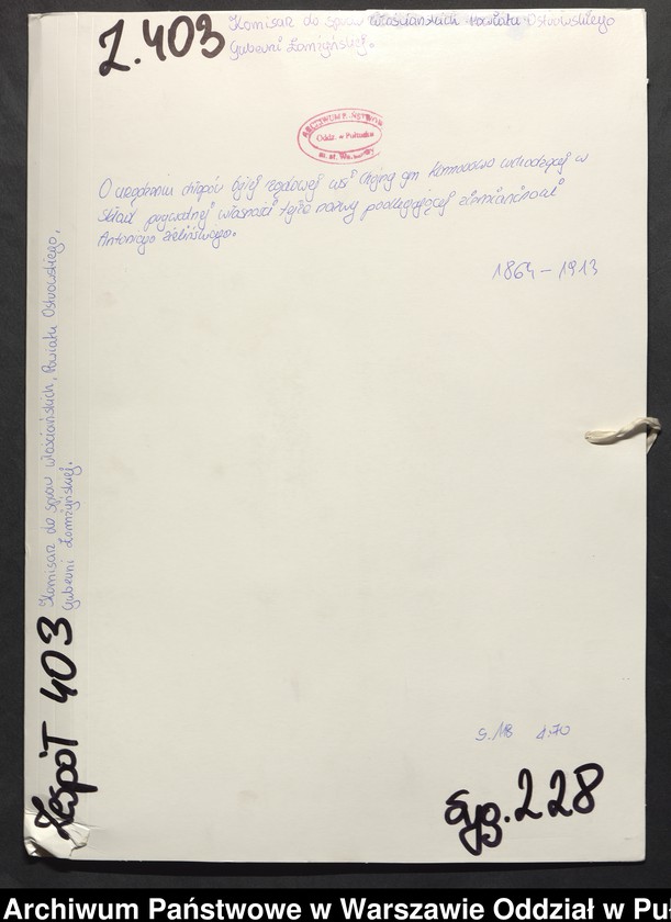 image.from.unit.number "O urządzaniu chłopów byłej rządowej wsi Chojny, gm. Komorowo wchodzącej w skład prywatnej własności tejże nazwy podlegającej ziemianinowi Antoniego Zielińskiego"