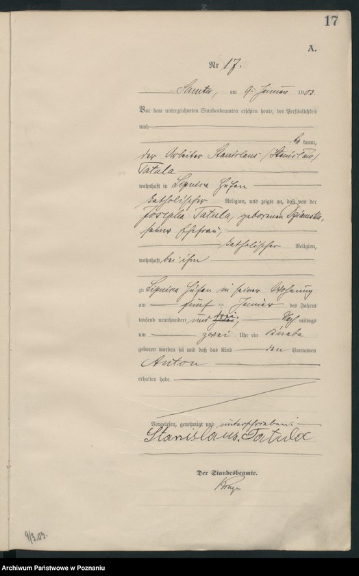 Obraz 20 z jednostki "Geburts-Haupt-Register"