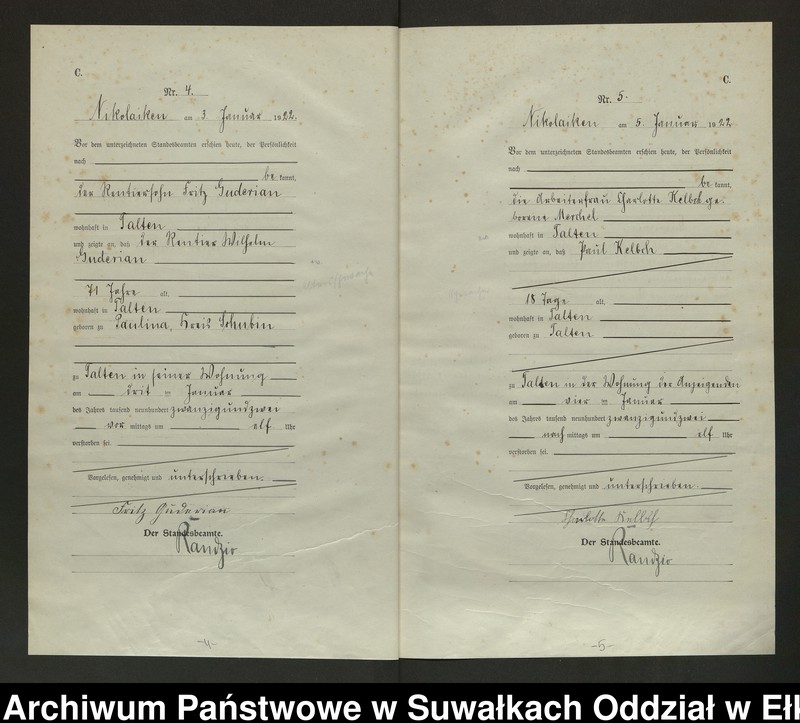 image.from.unit.number "Sterbe=Haupt=Register des Königlichen Preussischen Standes-Amtes Nikolaiken Kreis Sensburg"