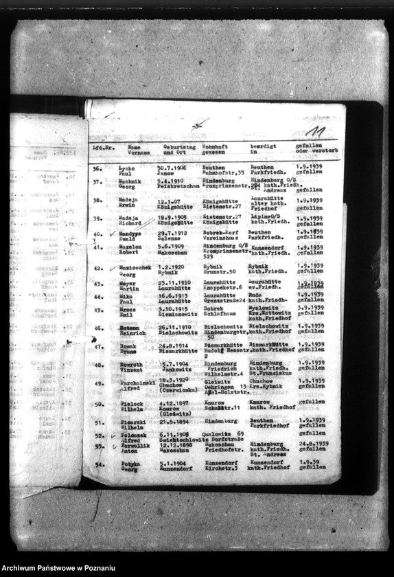 Obraz 16 z jednostki "Freikorpskämpfer "Ebbinghaus" - Oberschlesien- polegli w 1939 roku"