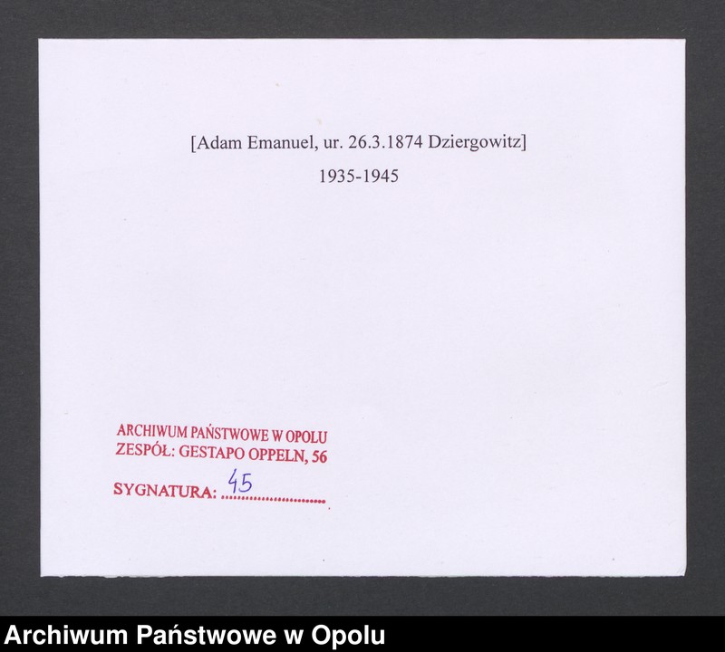 Obraz 2 z jednostki "[Adam Emanuel, ur. 26.3.1874 Dziergowitz]"