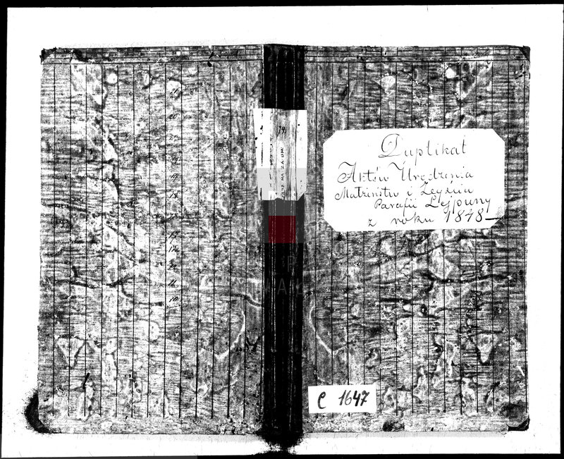image.from.unit.number "Duplikat Aktów urodzenia Małżeństwa i Zeyścia Parafii Leypuny z roku 1848"