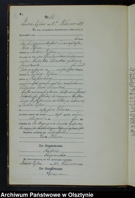image.from.unit.number "Sterbe-Neben-Register Nr 1 - 98"