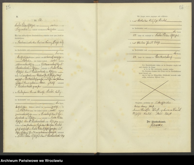 Obraz 16 z jednostki "Heiraths-Haupt-Register Nieder Peilau (Piława Dolna) 1913-1917"