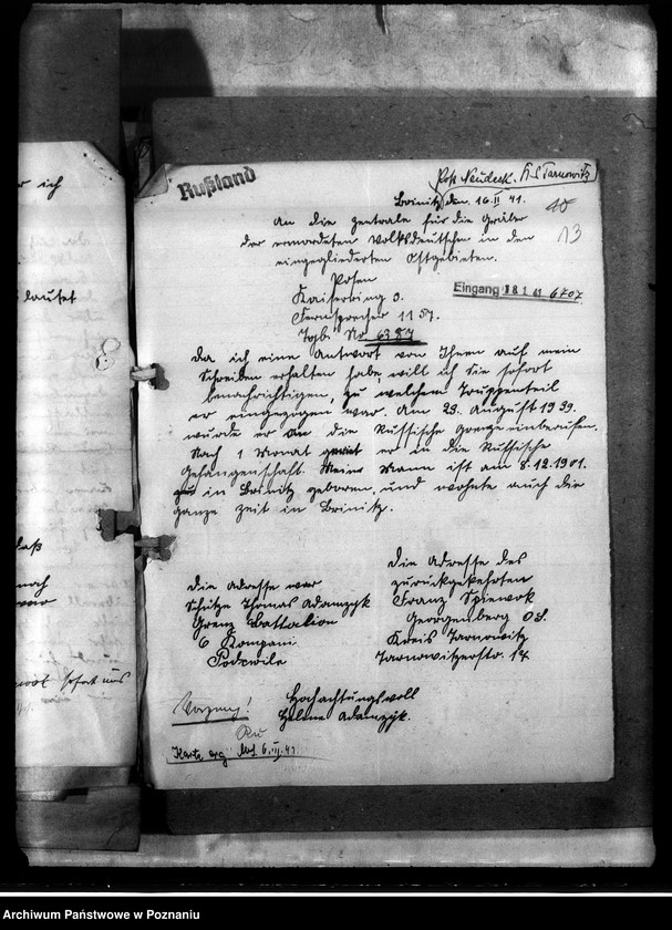 Obraz 17 z jednostki "Korespondencja w sprawie miejscowych Niemców, którzy zginęli w 1939 roku A - K"